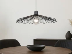 LED Pendelleuchte mit gefächertem Metall Gitterschirm Ø 50cm