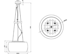 LED Pendelleuchte mit Glas Chrom in Rauchglas Optik & Kristallbehang Ø 40cm