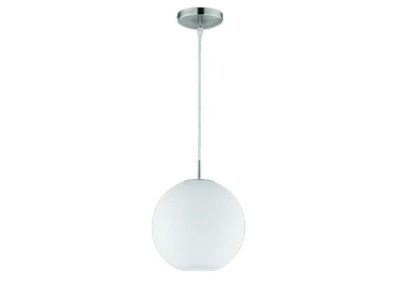 LED Pendelleuchte mit Kugel aus weißem Opalglas, Ø 25cm