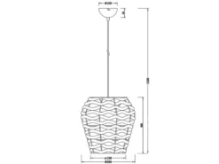 LED Pendelleuchte mit Lampenschirm geflochten aus Wasserhyazinthe, Ø 29cm