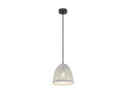 LED Pendelleuchte mit Lampenschirm Metall Silber, Ø 20cm