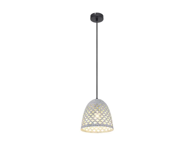 LED Pendelleuchte mit Lampenschirm Metall Silber, Ø 20cm