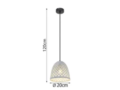 LED Pendelleuchte mit Lampenschirm Metall Silber, Ø 20cm