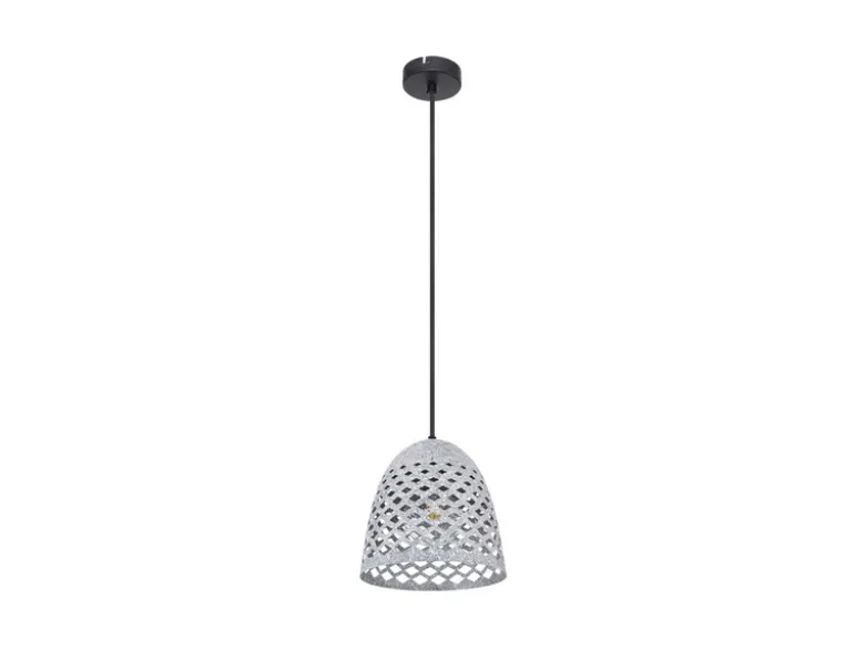 LED Pendelleuchte mit Lampenschirm Metall Silber, Ø 20cm