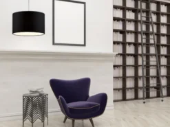 LED Pendelleuchte mit Stoffschirm Schwarz, Ø 40cm