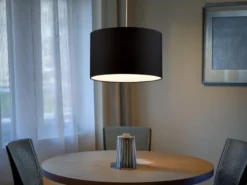 LED Pendelleuchte mit Stoffschirm Schwarz, Ø 40cm
