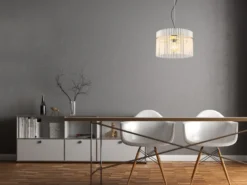 LED Pendelleuchte mit transparenten Echtglas Stäben, Ø 40cm
