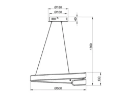 LED Pendelleuchte PARMA Metall Weiß matt 3 Stufen Dimmer Ring, Ø 50cm