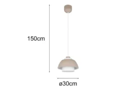 LED Pendelleuchte skandinavisch einflammig mit Metall- & Glasschirm Ø 30cm