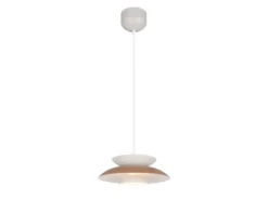 LED Pendelleuchte skandinavisch mit Metall Lampenschirm Grau Braun Ø 40cm