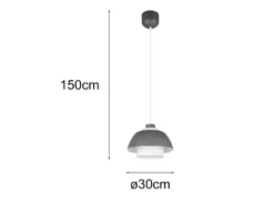 LED Pendelleuchte skandinavisch einflammig mit Metall- & Glasschirm Ø 30cm