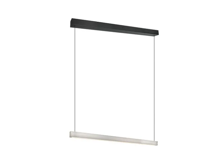 LED Pendelleuchte WALLACE dimmbar & höhenverstellbar, Schwarz Silber, B: 112,5cm