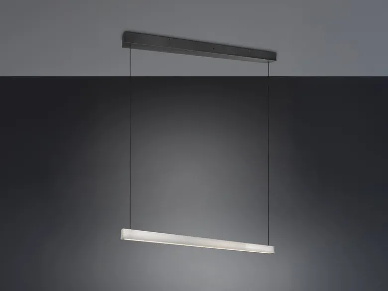 LED Pendelleuchte WALLACE dimmbar & höhenverstellbar, Schwarz Silber, B: 112,5cm