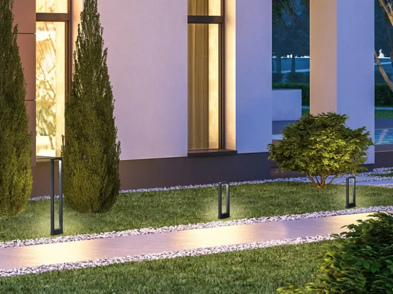 LED Pollerleuchte 3er Set Anthrazit Höhe 100cm IP54 - Außenleuchten Wegeleuchten