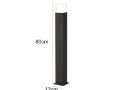 LED Pollerleuchte 3er Set in Anthrazit Höhe 80cm IP44 - Außenleuchte Wegeleuchte