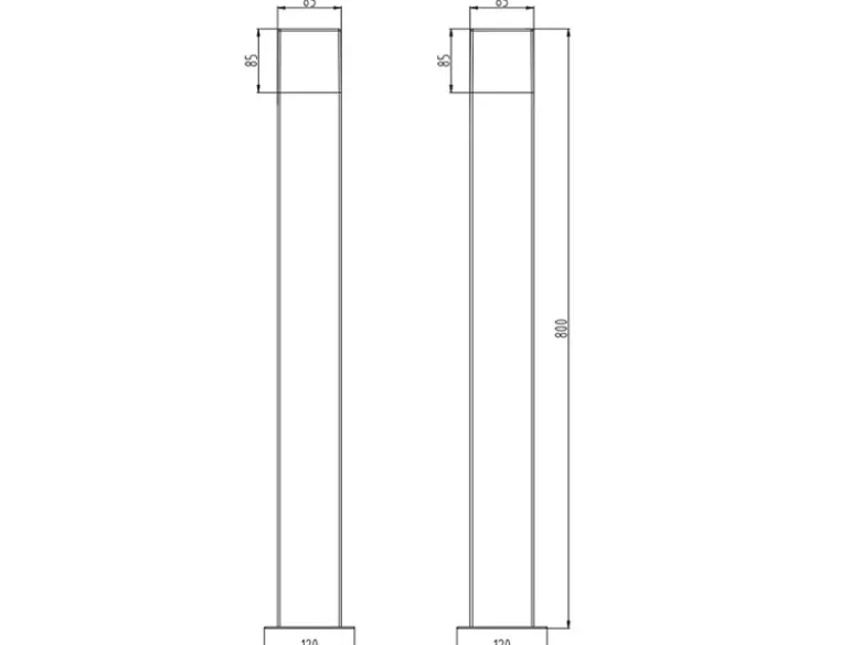 LED Pollerleuchte 3er Set in Anthrazit Höhe 80cm IP44 - Außenleuchte Wegeleuchte