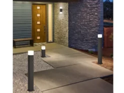 LED Pollerleuchte 3er Set in Anthrazit Höhe 80cm IP44 - Außenleuchte Wegeleuchte