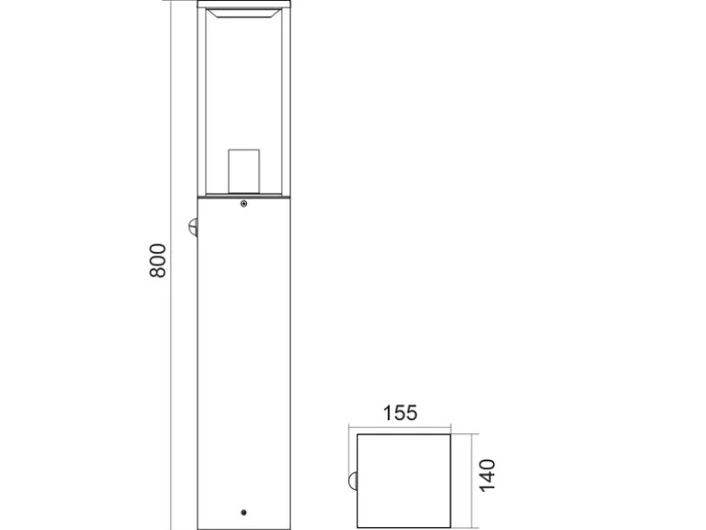 LED Pollerleuchte mit Bewegungsmelder in Anthrazit, Höhe 80cm