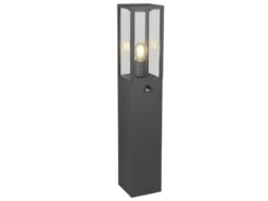 LED Pollerleuchte mit Bewegungsmelder in Anthrazit, Höhe 80cm