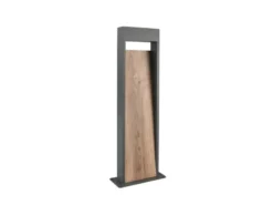 LED Pollerleuchte SALMON in Anthrazit & Holzoptik, Höhe 60cm