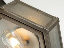 LED Rustikale Außenwand Laterne hängend sechseckig, Bronze Höhe 48cm