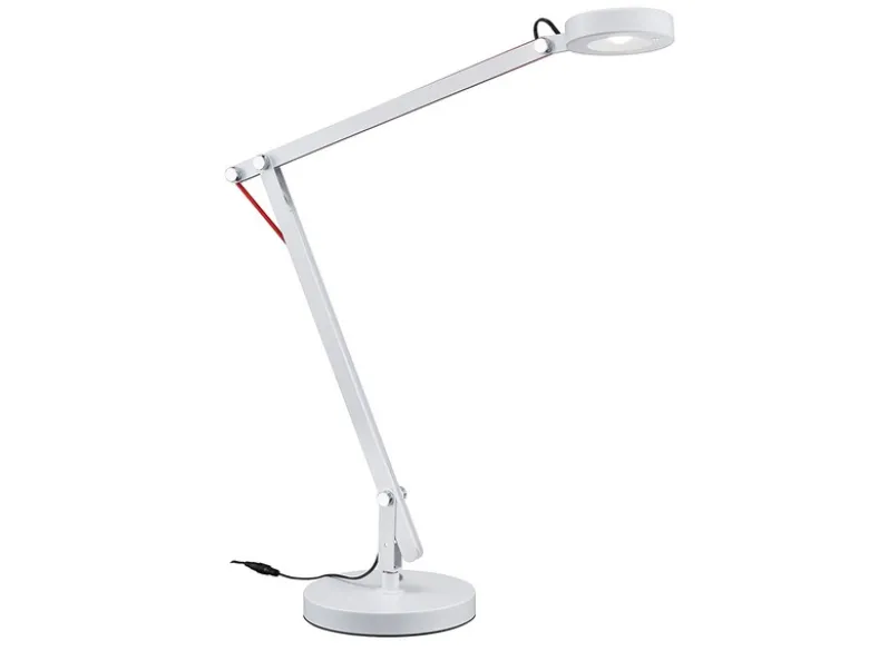 LED Schreibtischlampe AMSTERDAM Weiß, auch zum Klemmen, Höhe max. 90cm