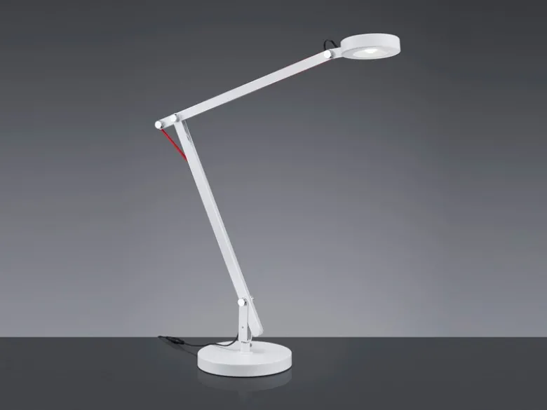 LED Schreibtischlampe AMSTERDAM Weiß, auch zum Klemmen, Höhe max. 90cm