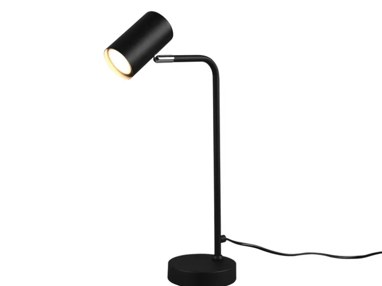 LED Schreibtischlampe in Schwarz matt, Spot schwenkbar, Höhe 45cm