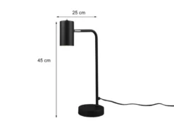 LED Schreibtischlampe in Schwarz matt, Spot schwenkbar, Höhe 45cm