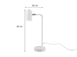 LED Schreibtischlampe in Weiß matt, Spot schwenkbar, Höhe 45cm