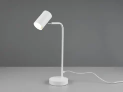 LED Schreibtischlampe in Weiß matt, Spot schwenkbar, Höhe 45cm
