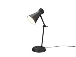 LED Schreibtischlampe mit Gelenkarm Metallschirm in Schwarz, Höhe 50cm