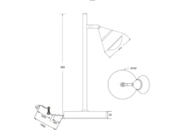 LED Schreibtischlampe ROMEO dimmbar mit schwenkbarem Spot Silber, Höhe 40cm