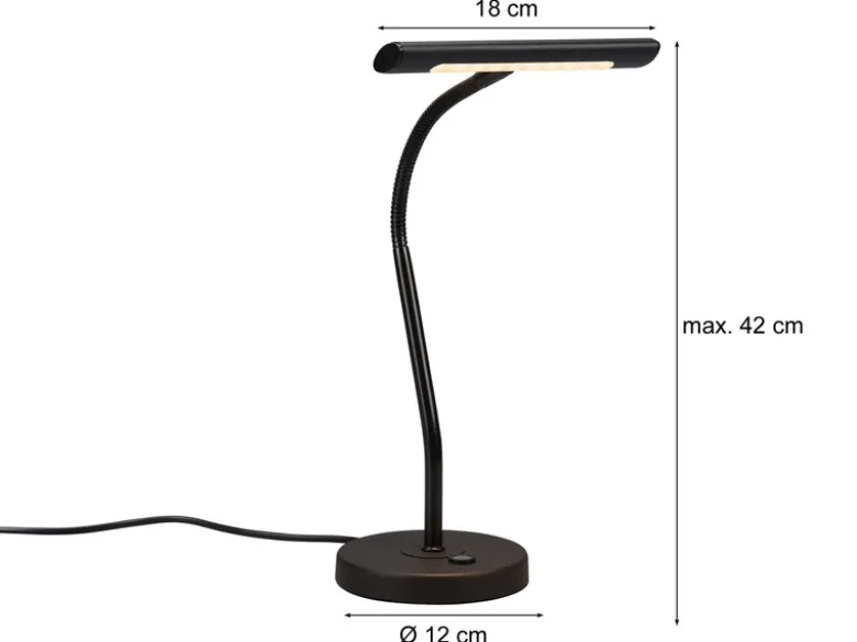 LED Schreibtischleuchte in Schwarz matt, 2er SET mit 4-Stufen Dimmer