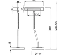 LED Schreibtischleuchte in Schwarz matt, 2er SET mit 4-Stufen Dimmer