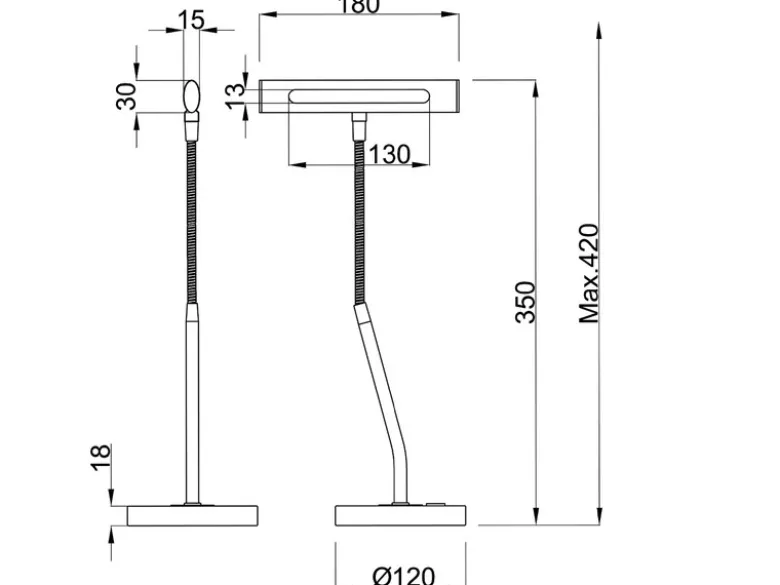 LED Schreibtischleuchte in Schwarz matt, 2er SET mit 4-Stufen Dimmer