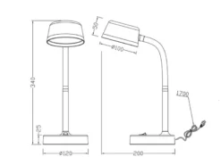 LED Schreibtischleuchte KIKO flexibel, Kunststoff Weiß, 34cm hoch