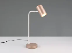 LED Schreibtischleuchte Metall Coffee / Weiß, Spot schwenkbar, Höhe 45cm
