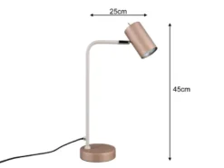 LED Schreibtischleuchte Metall Coffee / Weiß, Spot schwenkbar, Höhe 45cm