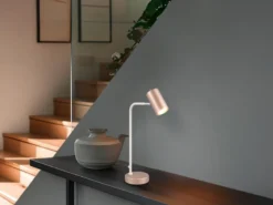 LED Schreibtischleuchte Metall Coffee / Weiß, Spot schwenkbar, Höhe 45cm