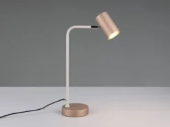 LED Schreibtischleuchte Metall Coffee / Weiß, Spot schwenkbar, Höhe 45cm