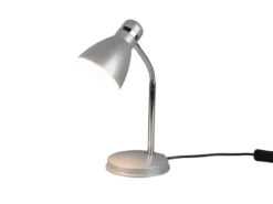 LED Schreibtischleuchte mit Flexarm und Metallschirm Grau, Höhe 33cm