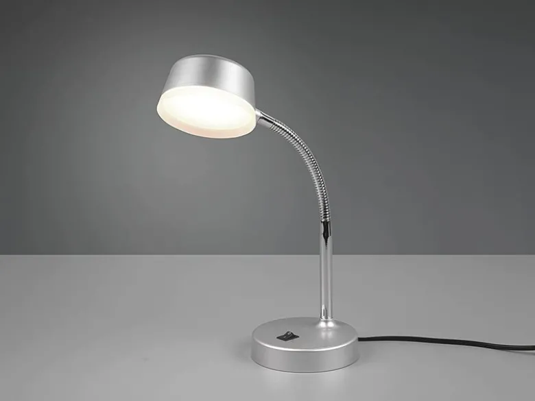 LED Schreibtischleuchten 2er SET flexibel, Kunststoff Titan, 34cm hoch