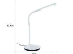 LED Schreibtischleuchten 2er SET Weiß, dimmbar, Flexgelenk, 41cm hoch