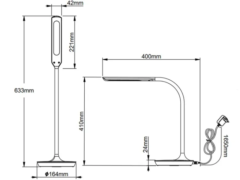 LED Schreibtischleuchten 2er SET Weiß, dimmbar, Flexgelenk, 41cm hoch