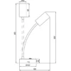 LED Schwanenhals Leselampe Schwarz mit Schalter, Breite 10cm