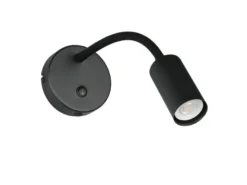 LED Schwanenhals Leselampe Schwarz mit Schalter, Breite 10cm