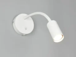 LED Schwanenhals Leselampe Weiß mit Schalter, Breite 10cm