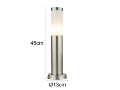 LED Sockelleuchte aus Edelstahl in Silber, Höhe 45cm