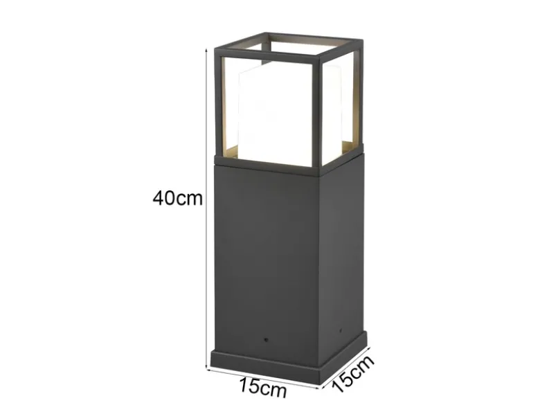 LED Sockelleuchte 2er SET im Bauhausstil Anthrazit, Höhe 40cm